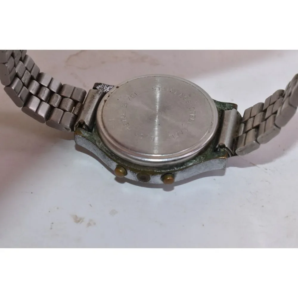 Microma Blue Horizon LCD Wristwatch‎ Stainless Steel Vintage